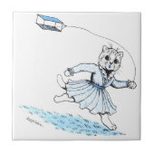 Cat Plays Kite, Louis Wain Tegeltje (Voorkant)