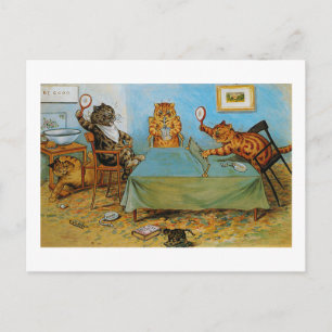 Cat Plays Table tennis, Louis Wain Briefkaart