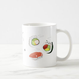Cat plus Sushi is gelijk aan Cuteness! Koffiemok