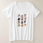 Cat Plush Speelgoed Collectie Grote Maat T-shirt (Design voorkant)