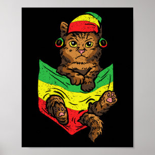Cat Pocket Black Geschiedenis Maand Kleur Mannen K Poster