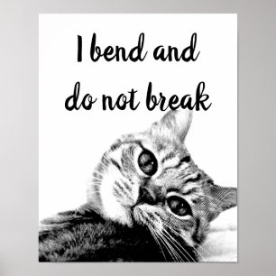 Cat Poets Jean de La Fontaine I bend not break Poster
