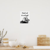 Cat Poets Jean de La Fontaine I bend not break Poster (Keuken)