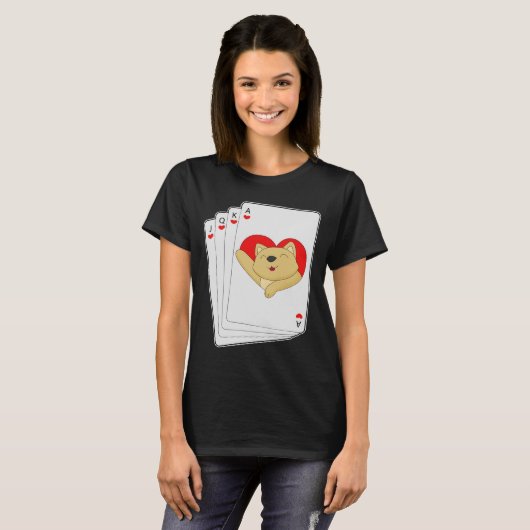 Cat Poker kaarten T-shirt (Voorkant volledig)