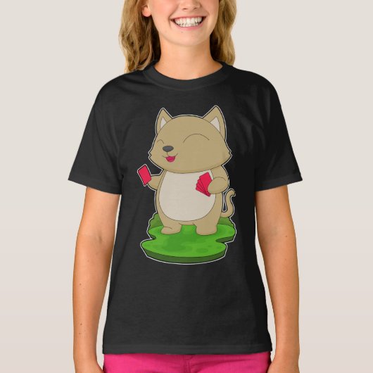Cat Poker kaarten T-shirt (Voorkant)