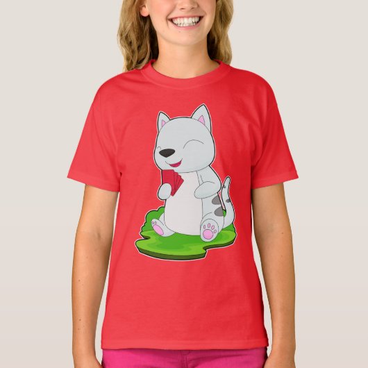 Cat Poker kaarten T-shirt (Voorkant)