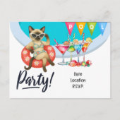 Cat Pool Party for Cat lovers Briefkaart (Voorkant)