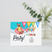 Cat Pool Party for Cat lovers Briefkaart (Staand voorkant)