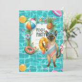 Cat Pool Party Kaart (Staand voorkant)