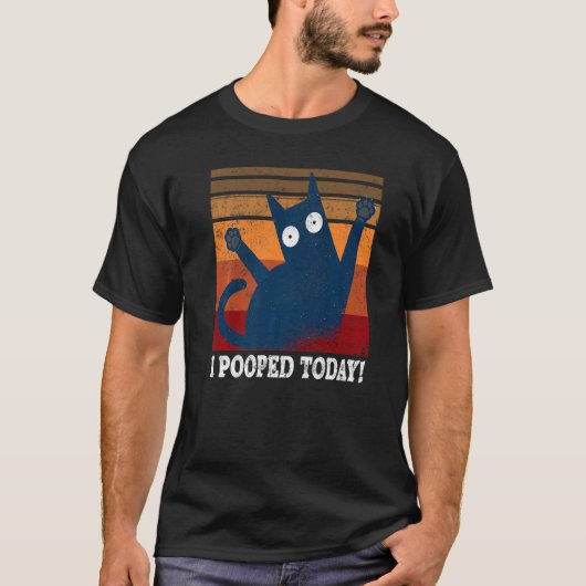 Cat Poop Toilet Humor Cat Pajamas I Pooping Today T-shirt (Voorkant)