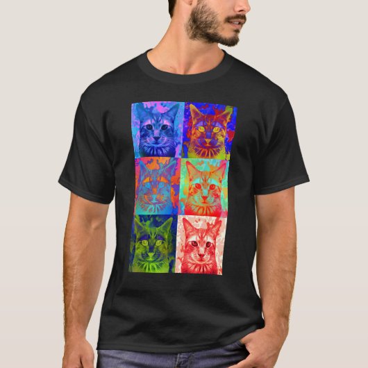 Cat Pop Art T-shirt (Voorkant)