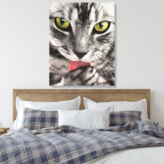 Cat Portrait Canvas Afdruk (Insitu (Slaapkamer))