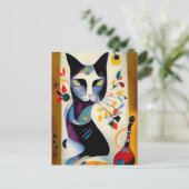 Cat portrait in expressionistic style. Art Briefkaart (Staand voorkant)