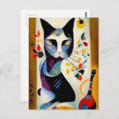 Cat portrait in expressionistic style. Art Briefkaart (Voorkant / Achterkant)