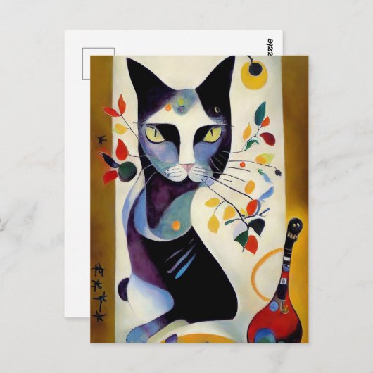 Cat portrait in expressionistic style. Art Briefkaart (Voorkant / Achterkant)