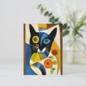 Cat portrait in expressionistic style. Art Briefkaart (Staand voorkant)