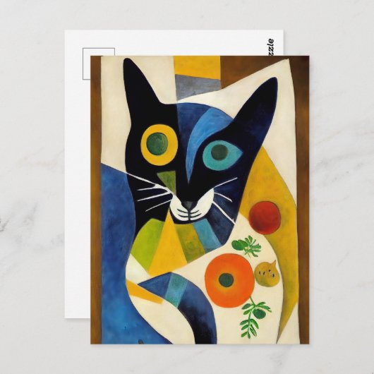 Cat portrait in expressionistic style. Art Briefkaart (Voorkant / Achterkant)