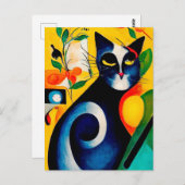 Cat portrait in expressionistic style. Classic Art Briefkaart (Voorkant / Achterkant)