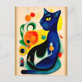 Cat portrait in expressionistic style. Classic Art Briefkaart