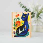 Cat portrait in expressionistic style. Classic Art Briefkaart (Staand voorkant)