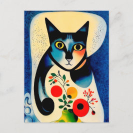 Cat portrait in expressionistic style. Classic Art Briefkaart