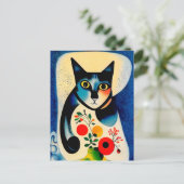 Cat portrait in expressionistic style. Classic Art Briefkaart (Staand voorkant)