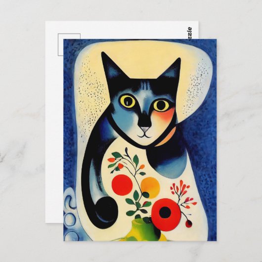 Cat portrait in expressionistic style. Classic Art Briefkaart (Voorkant / Achterkant)