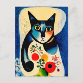 Cat portrait in expressionistic style. Classic Art Briefkaart (Voorkant)