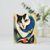Cat portrait in expressionistic style. Classic Art Briefkaart (Staand voorkant)