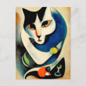 Cat portrait in expressionistic style. Classic Art Briefkaart (Voorkant)