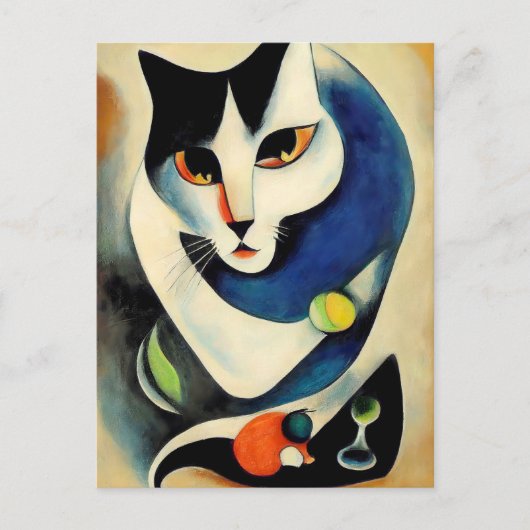 Cat portrait in expressionistic style. Classic Art Briefkaart (Voorkant)