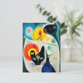 Cat portrait in expressionistic style. Classic Art Briefkaart (Staand voorkant)