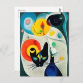 Cat portrait in expressionistic style. Classic Art Briefkaart (Voorkant / Achterkant)