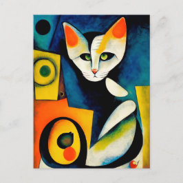 Cat portrait in expressionistic style. Classic Art Briefkaart