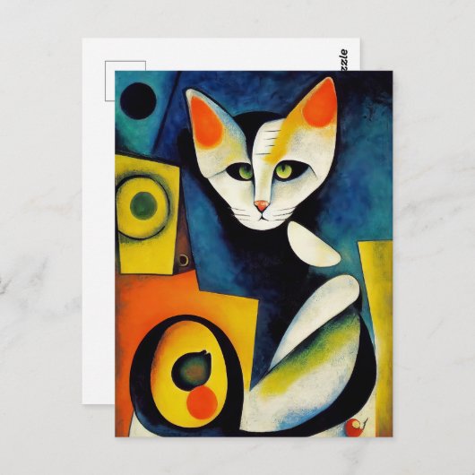 Cat portrait in expressionistic style. Classic Art Briefkaart (Voorkant / Achterkant)