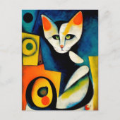 Cat portrait in expressionistic style. Classic Art Briefkaart (Voorkant)