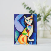 Cat portrait in expressionistic style. Classic Briefkaart (Staand voorkant)