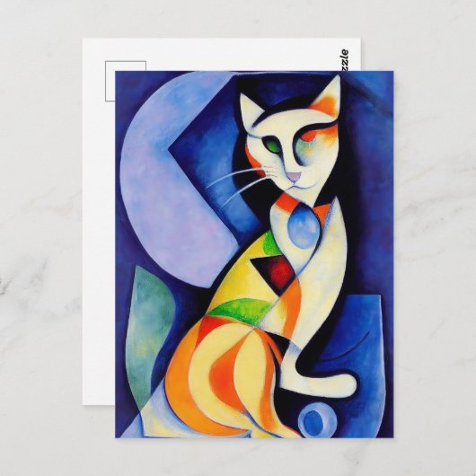 Cat portrait in expressionistic style. Classic Briefkaart (Voorkant / Achterkant)