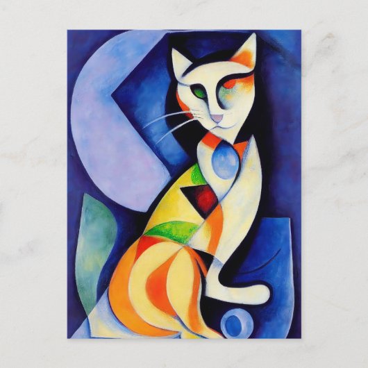 Cat portrait in expressionistic style. Classic Briefkaart (Voorkant)