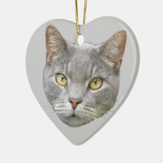 Cat Portrait Keramisch Ornament (Links)