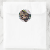 Cat Portrait Ronde Sticker (Tas)