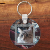 Cat Portrait Schlüsselanhänger personalisierbar Sleutelhanger (Voorkant)