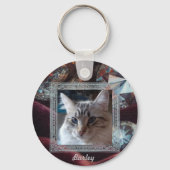 Cat Portrait Schlüsselanhänger personalisierbar Sleutelhanger (Achterkant)
