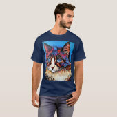 Cat Portrait Street Art Style T-shirt (Voorkant volledig)