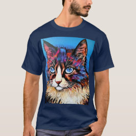 Cat Portrait Street Art Style T-shirt