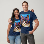 Cat Portrait Street Art Style T-shirt (Unisex)