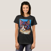 Cat Portrait Street Art Style T-shirt (Voorkant volledig)