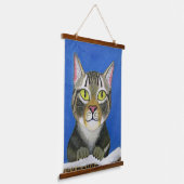 Cat Portrait Wood Topped Wall Tapestry Hangend Wandkleed (Gebogen)