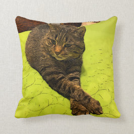 Cat Portret Decoratief Sierkussen Moderne Kunst