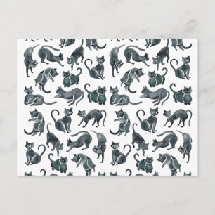 Cat Positions - Black Palette Briefkaart